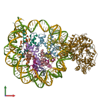 PDB entry 6iy3 coloured by chain, front view.