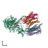 PDB entry 6iyc coloured by chain, front view.