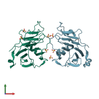 PDB entry 6j0l coloured by chain, front view.