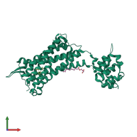 PDB entry 6j21 coloured by chain, front view.