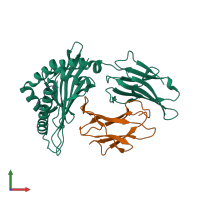PDB entry 6j2d coloured by chain, front view.