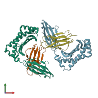 PDB entry 6j2j coloured by chain, front view.