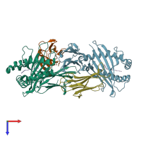 PDB entry 6j2j coloured by chain, top view.