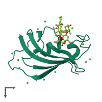 PDB entry 6j2m coloured by chain, top view.