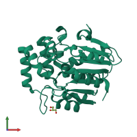 PDB entry 6j2r coloured by chain, front view.