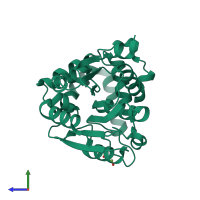 PDB entry 6j2r coloured by chain, side view.