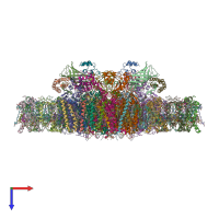 PDB entry 6j3y coloured by chain, top view.