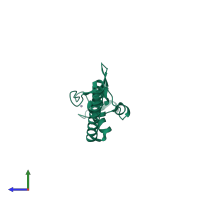 PDB entry 6j44 coloured by chain, side view.