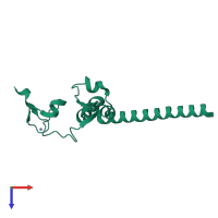 PDB entry 6j44 coloured by chain, top view.