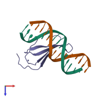 PDB entry 6j4e coloured by chain, top view.