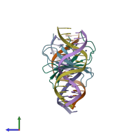 PDB entry 6j4f coloured by chain, side view.