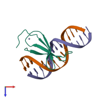 PDB entry 6j4g coloured by chain, top view.