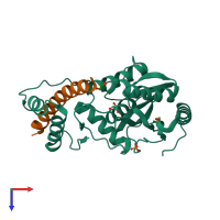 PDB entry 6j4s coloured by chain, top view.