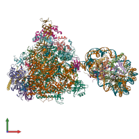 PDB entry 6j4w coloured by chain, front view.