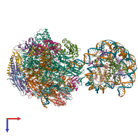 PDB entry 6j4w coloured by chain, top view.