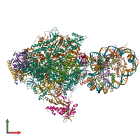 PDB entry 6j4x coloured by chain, front view.