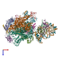 PDB entry 6j4y coloured by chain, top view.