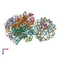 PDB entry 6j4z coloured by chain, top view.