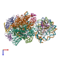 PDB entry 6j50 coloured by chain, top view.