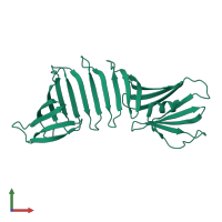 PDB entry 6j6b coloured by chain, front view.