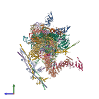 PDB entry 6j6g coloured by chain, side view.