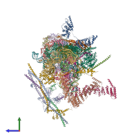 PDB entry 6j6h coloured by chain, side view.
