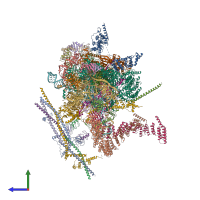 PDB entry 6j6n coloured by chain, side view.