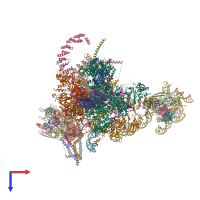 PDB entry 6j6q coloured by chain, top view.