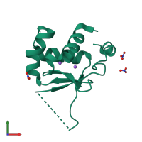 PDB entry 6j6v coloured by chain, front view.