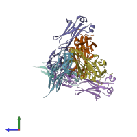 PDB entry 6j6y coloured by chain, side view.