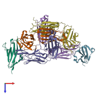 PDB entry 6j6y coloured by chain, top view.