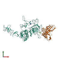 PDB entry 6j71 coloured by chain, front view.