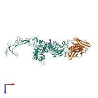 PDB entry 6j71 coloured by chain, top view.