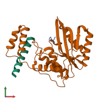PDB entry 6j8f coloured by chain, front view.