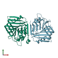 PDB entry 6j92 coloured by chain, front view.