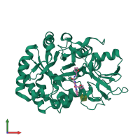 PDB entry 6jay coloured by chain, front view.