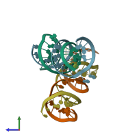 PDB entry 6jbg coloured by chain, side view.