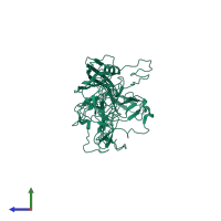 PDB entry 6jcr coloured by chain, side view.