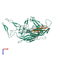 PDB entry 6jcs coloured by chain, top view.