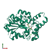 PDB entry 6jd9 coloured by chain, front view.