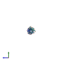 PDB entry 6jec coloured by chain, side view.