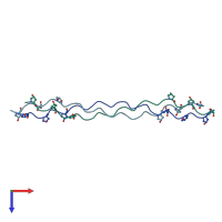 PDB entry 6jec coloured by chain, top view.