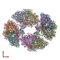PDB entry 6jeo coloured by chain, front view.