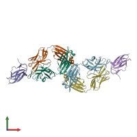PDB entry 6jep coloured by chain, front view.