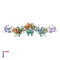 PDB entry 6jep coloured by chain, top view.
