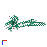 PDB entry 6jfk coloured by chain, top view.