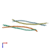 PDB entry 6jfv coloured by chain, top view.