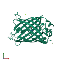 PDB entry 6jgj coloured by chain, front view.