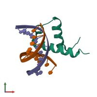 PDB entry 6jhe coloured by chain, front view.