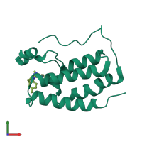 PDB entry 6ji4 coloured by chain, front view.